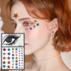 Red Heart Face Jewelry Temporary Tattoos Eye Forehead Diamonds Jewels Makeup Sticker Sparkle Water Drop Gems Nail Art Festival 5