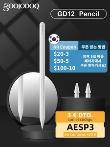 Карандаш для iPad с наклоном отклонения ладони, ручка GOOJODOQ 12th Gen для Apple Pencil 2 1 iPad Pen 2021 2020 2018 2019 для Apple Pen
