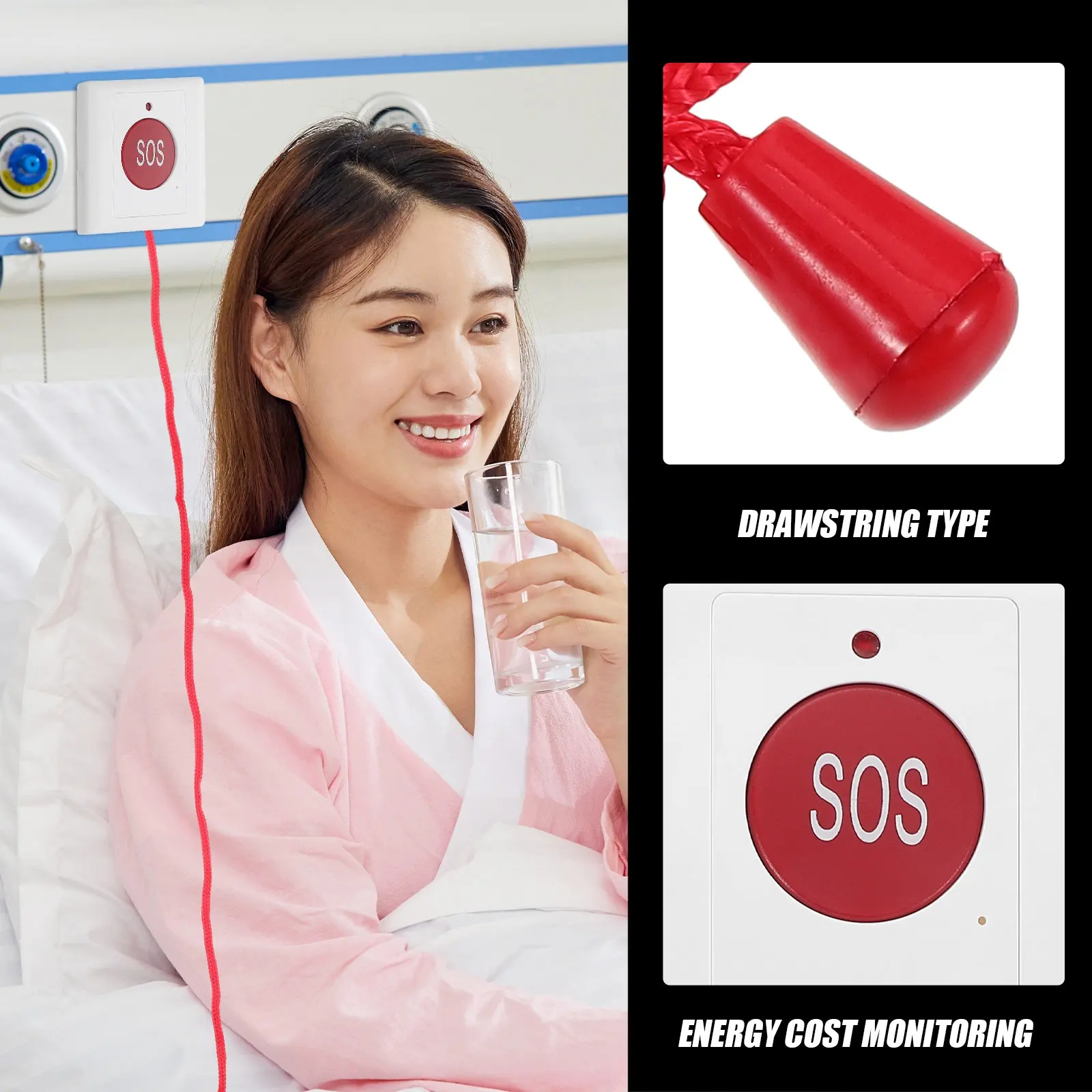 노인 및 어린이를 위한 비상 호출 버튼 벽걸이형 장치 가정용 야외 여행용 도움..