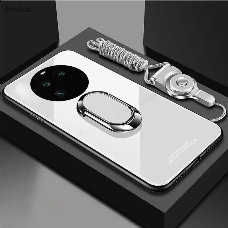 Shockproof Hard Back Case with Tempered Glass and Magnetic Holder Cover
