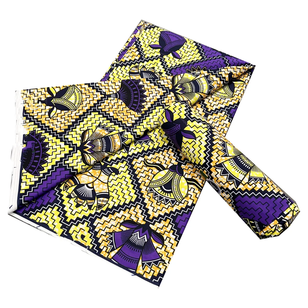 New Super Pagne Veritable Guaranteed African Super Real Wax Dutch Fabric For Dress Cotton 6 Yards