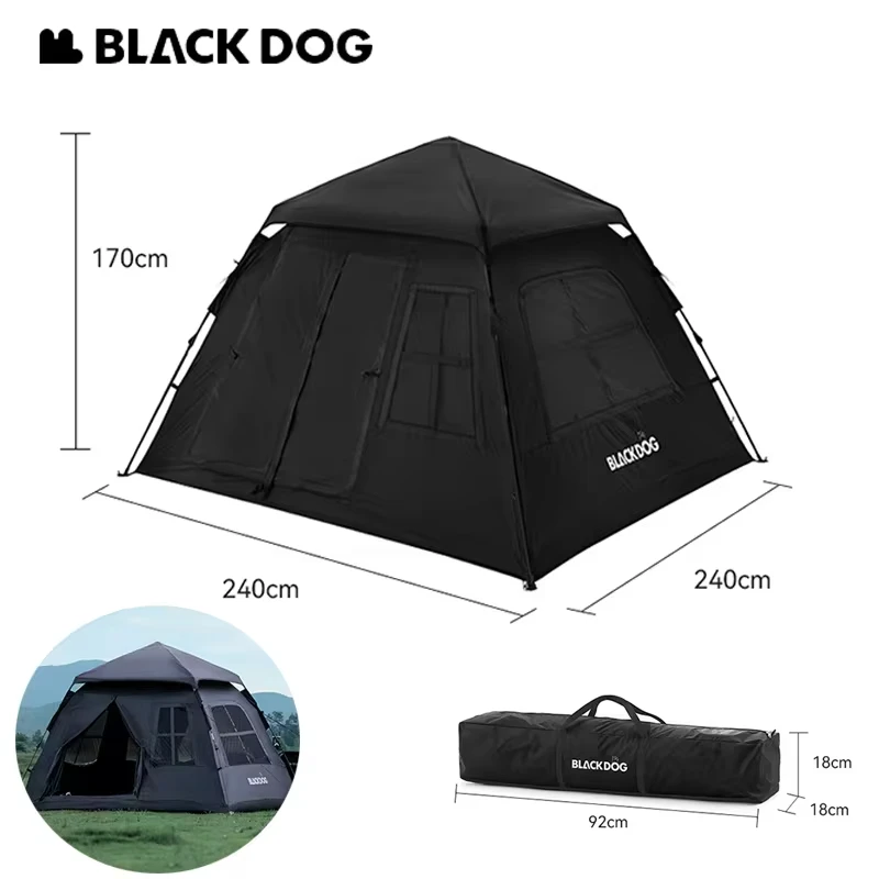 BLACKDOG Tent Outdoor Automatic Portable Quick-Open Room-Style Vinyl Sunscreen Camping Thickened Rain Equipment