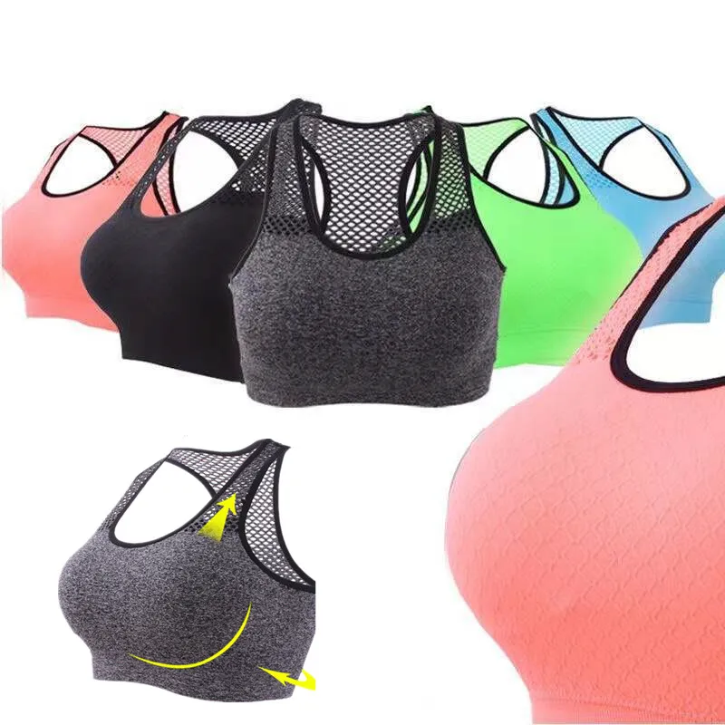 Breathable Women Active Bra Sports Bra Sexy Hollow Out Sports Top Push Up Gym Fitness Underwear Female Running Yoga Tank Top sports bra yoga top sports tank