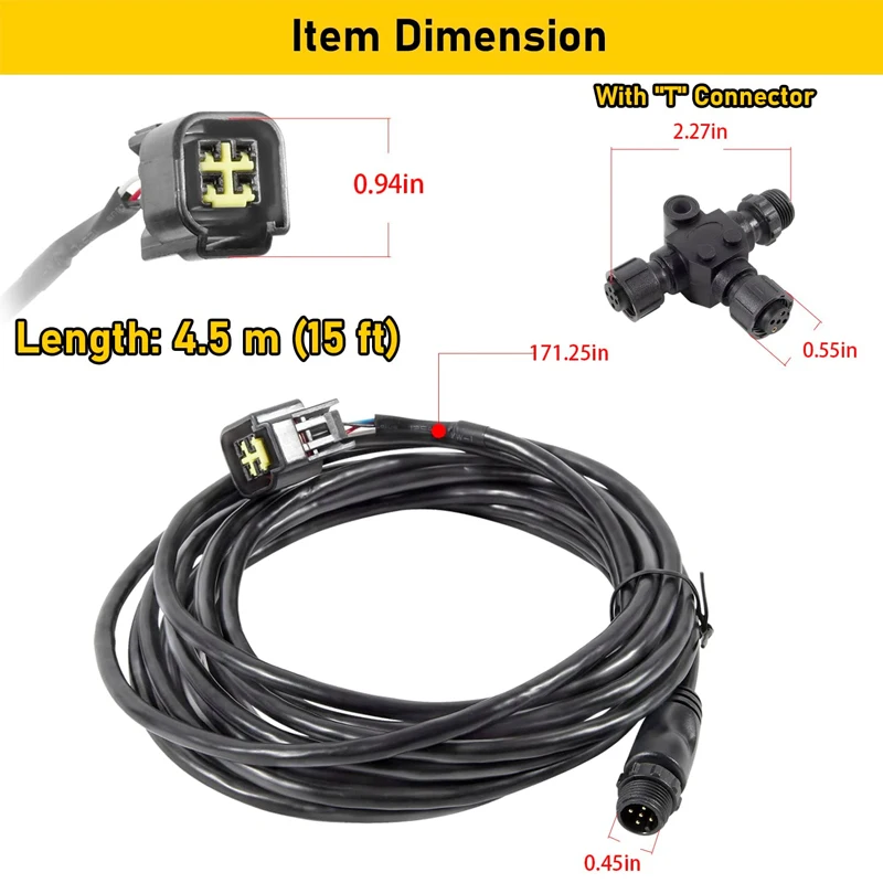 000-0120-37, 3004.6865 per cavo di interfaccia motore Yamaha connessione NMEA2000 con connettore a T per Yamaha 2006 e più recente