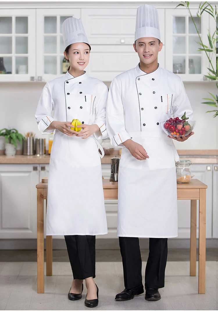 New Chef's Uniform Long Sleeve Hotel Restaurant Chefs Clothes Kitchen  Bakers Jacket Tooling Pastry Chef Jacket Plus Size B-5592 - AliExpress