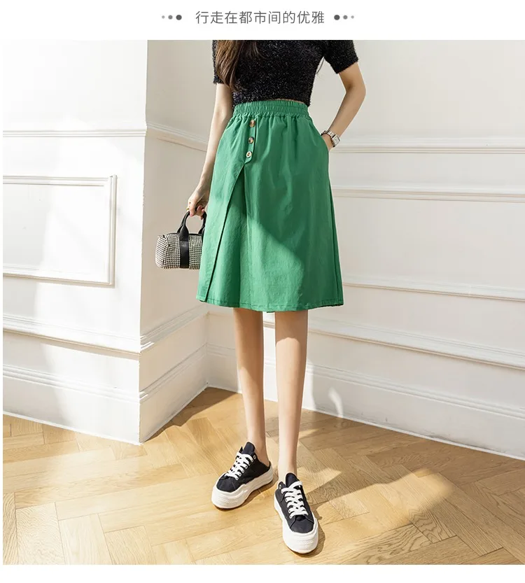 Wide-Legged Culottes Junior High School Students Summer Thin Loose Fashion Thin Casual Trousers Five-Point Shorts cute skirts