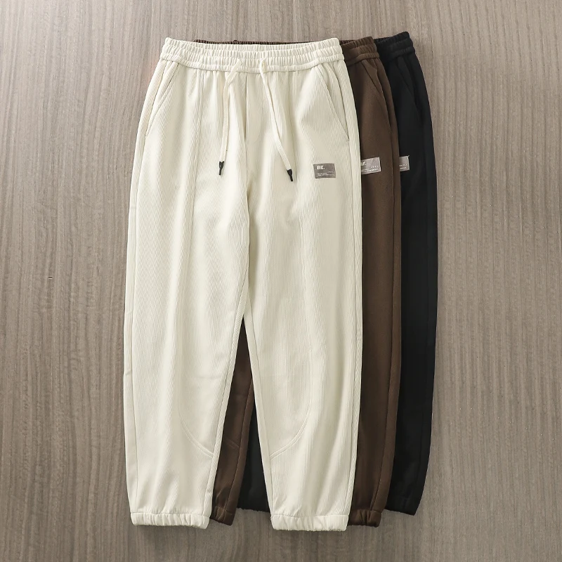 American Vertical Patterned Sanitary Men's Autumn Air Cotton HigH Street SportS With Patchwork Drape Pants And Leggings For