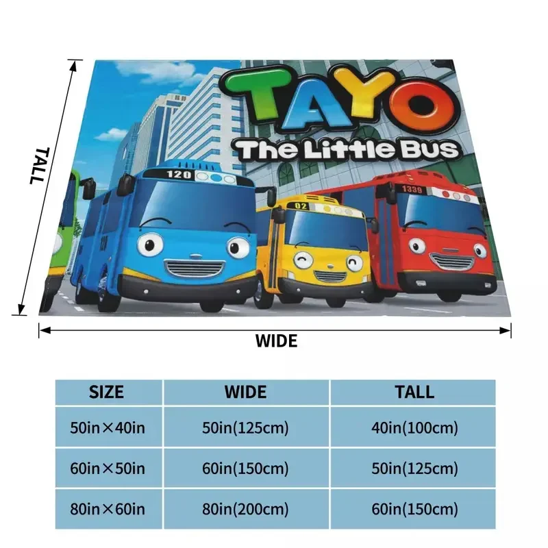 Tayo The Little Bus Blanket anime cartoon cute for kids Fleece Throw Blankets Bedding Couch Personalised Soft Warm Bedspread 6