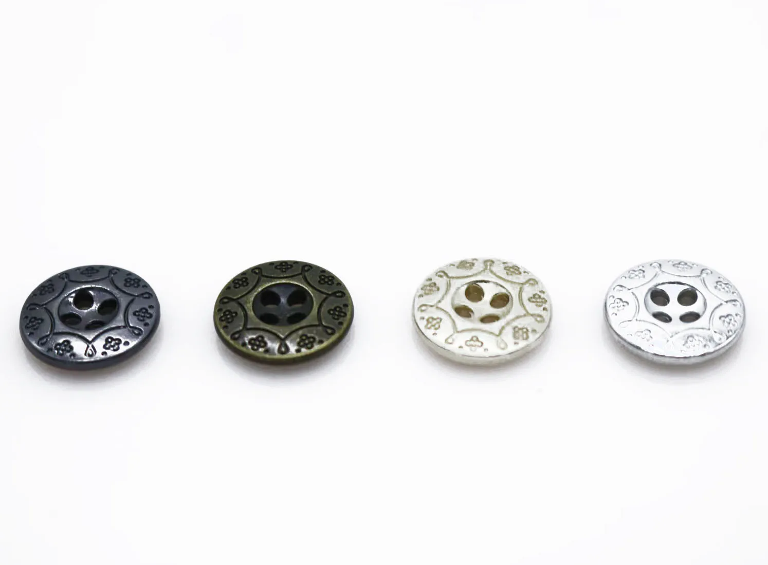 50pcs 12mm Metal bronze flower flat Buttons Pattern Carved Sewing Buttons