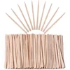 100PCS Disposable Wood Stick Beauty Spatulas Log Hair Removal Wax Coating and Scraping Tool Eyebrow Trimming Wooden Stick 6