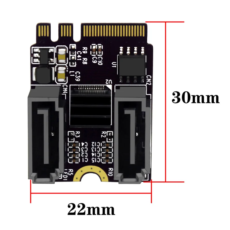 M2-SATA 3.0 확장 라이저 카드 키 A + E WIFI M.2-SATA 하드 디스크 어댑터 카드(드라이버 설치 없음)