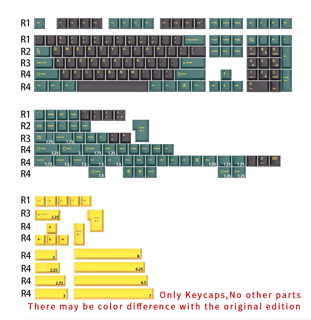 Doubleshot Keycap para teclado MX, juízes fantasmas,