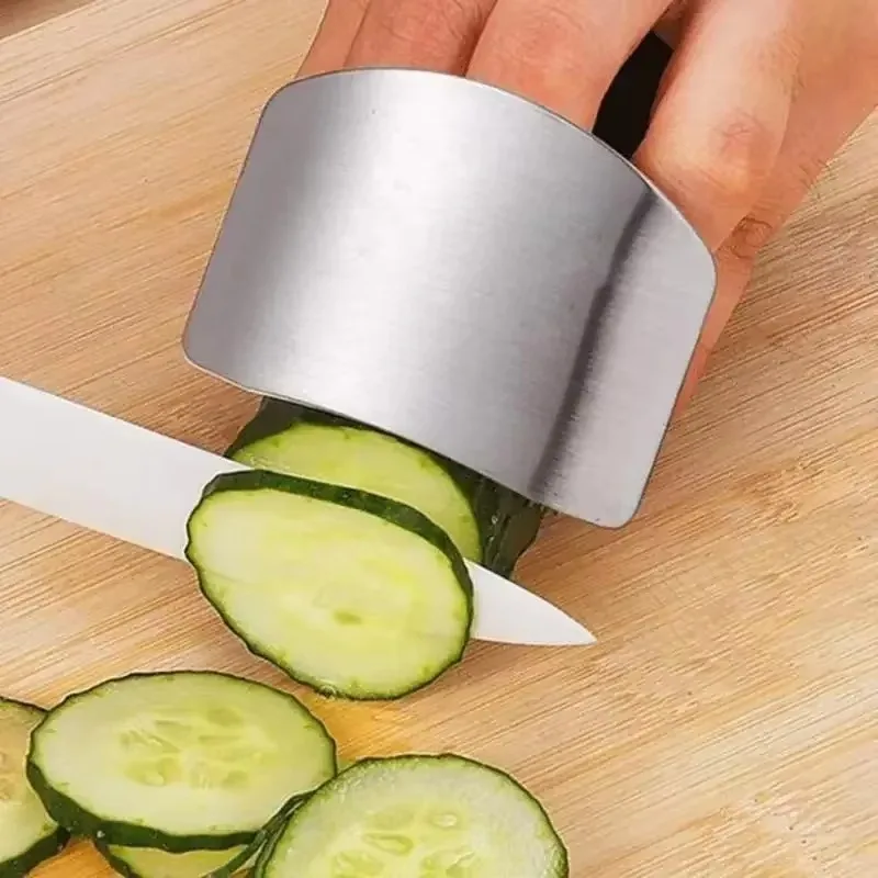 Stainless Steel Finger Guard Cutting Shiel Adjustable Vegetable Cutting Thumb Guard Finger Protector Tools Kitchen Gadget