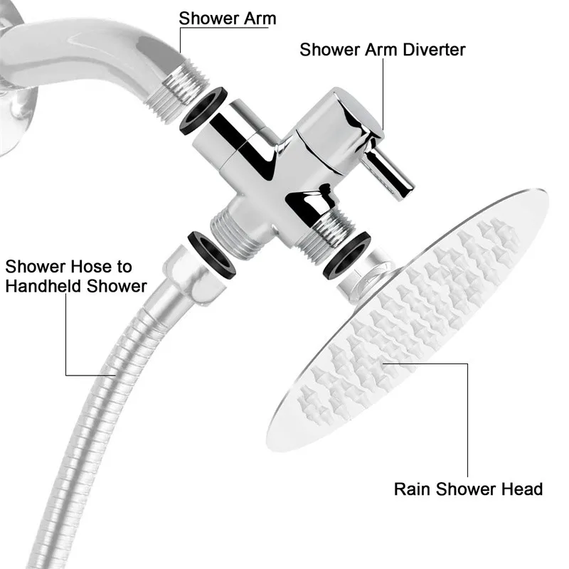 BrassDiverterValve3WayWaterSeparatorShowerTeeAdapter
