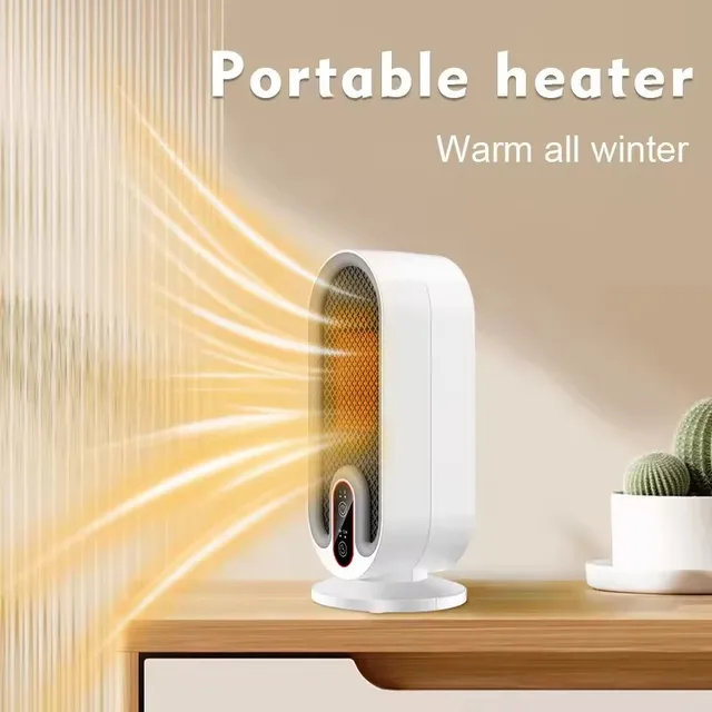 PTC Ceramic Heater 750W Desk HeaterTouch Screen Display Fast Space Heating Two Gears Timeable Electric Heaters Timer Setting 2