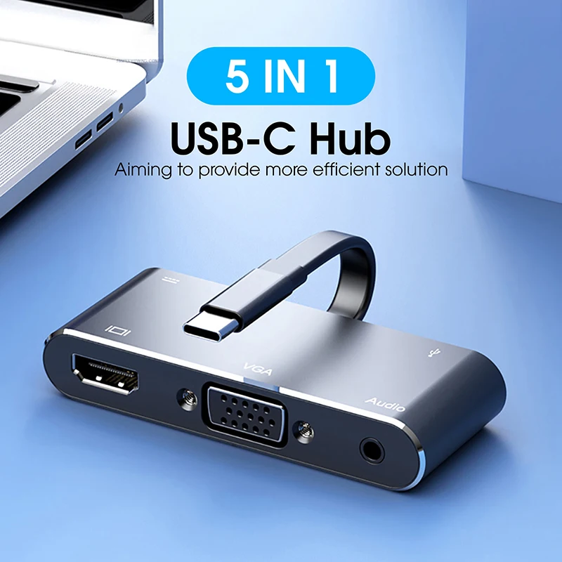 

USB-концентратор V126 5 в 1 с поддержкой быстрой зарядки, 3,0 мм