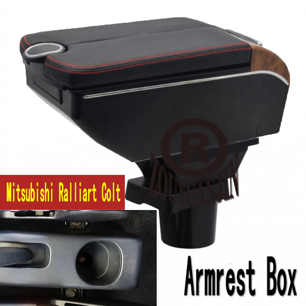 

For Ralliart Colt Armrest Box Center Console Storage Elbow Rest Arm with Phone Charging USB Cup Holder