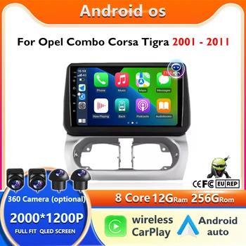 Android 16 Radio de coche Auto Carplay para Opel Combo Corsa Tigra 2001 2002 2003 -2011 navegación Multimedia estéreo GPS carplay auto 1