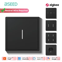 BSEED Zigbee Click Light Switches Series Mechanical Large Button Wall Smart Curtain Shutter USB C Charge Smart Sockets TUYA APP