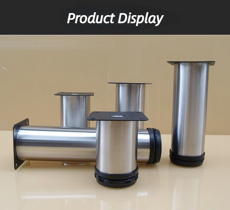 4 Pieces 0-15mm Adjustable Brushed Cabinet Legs Stainless Steel TV Stands Table Sofa Feet for Cupboard Bed Furniture Hardware
