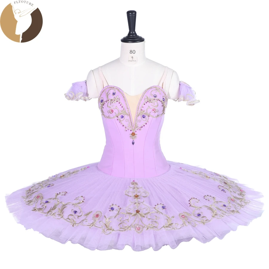 

FLTOTURE Sleeping Beauty Ballet Variation Pancake Lilac Skirt Ballerina Classical Professional Performance Stage Costume Tutu