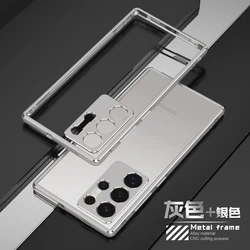 Sleek Ultra - Thin Aluminum Metal Frame Case with Lens Protection Cover - Galaxy S24 Ultra (Gray Silver)