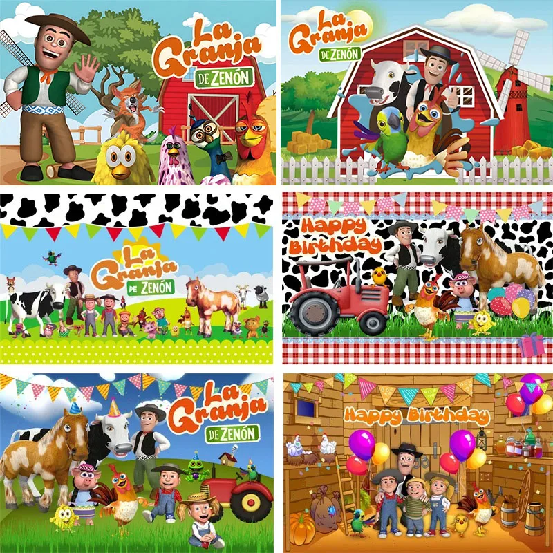 Birthday Backdrop Green Grass Farm Theme Party Decorate La Granja De Zenon Photo Kids 1st Birthday Baby Shower