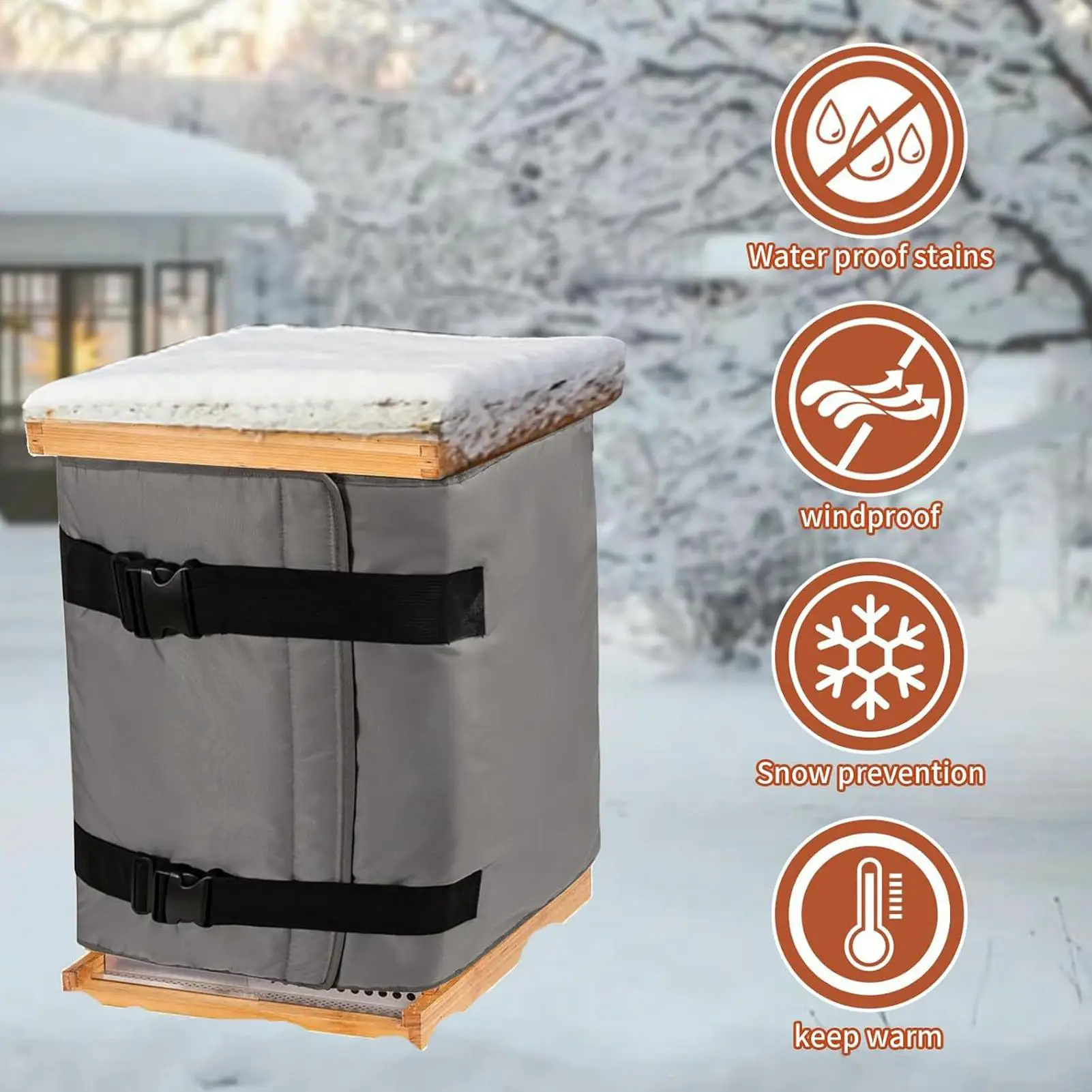 Bee Hive Wraps for Winter 5-layer Adjustable Waterproof Winter Beehive Wrap Warming Accessories for Courtyard Yard Raising Porch