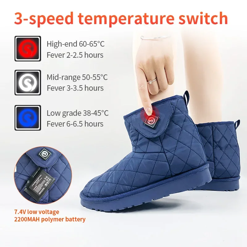 Intelligent Electric Heating Shoes Rechargeable Electric Heated Shoes Washable Comfortable 3 Speeds Adjustable For Women Men