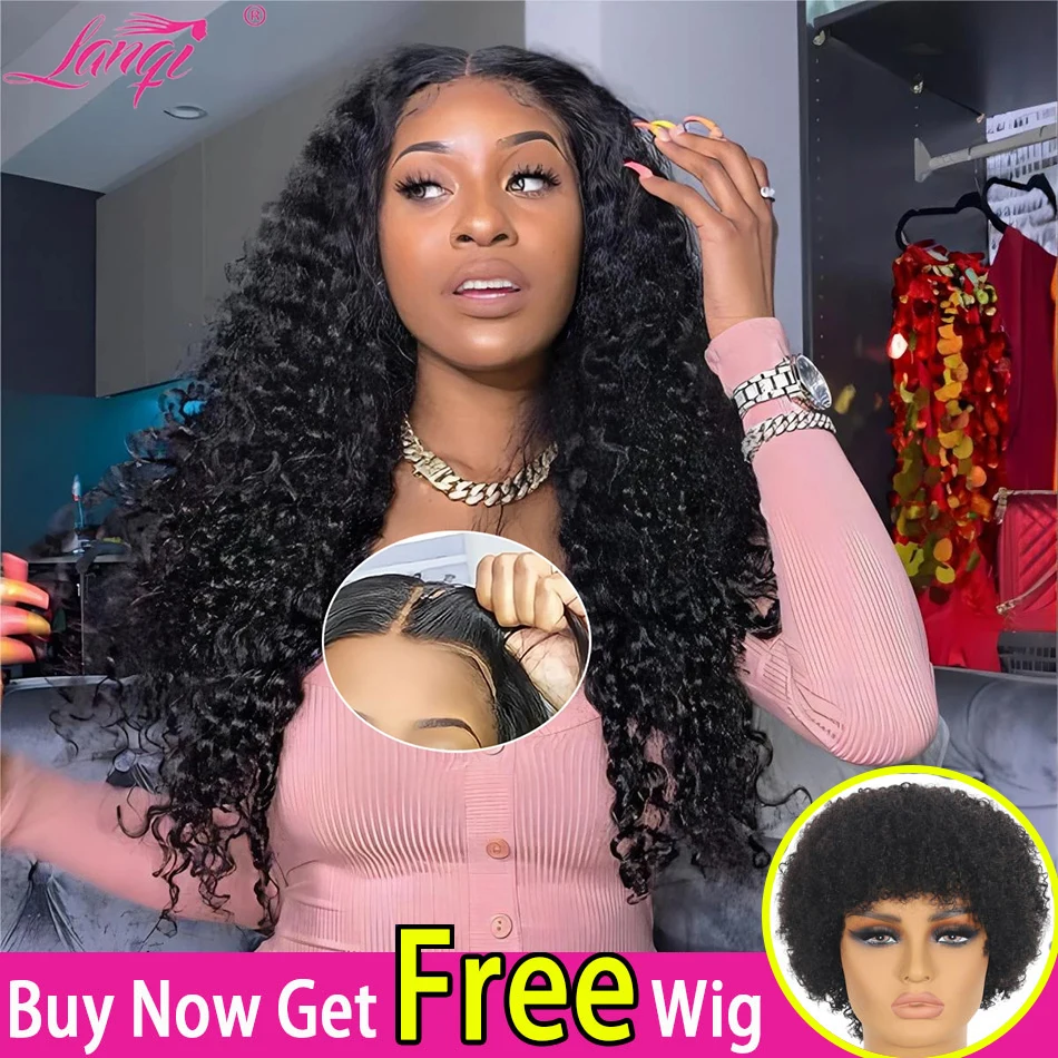 250 Density Glueless Water Wave Wig Human Hair Ready To Wear 13x4 Curly Lace Front Human Hair Wig Transparent Lace Frontal Wig