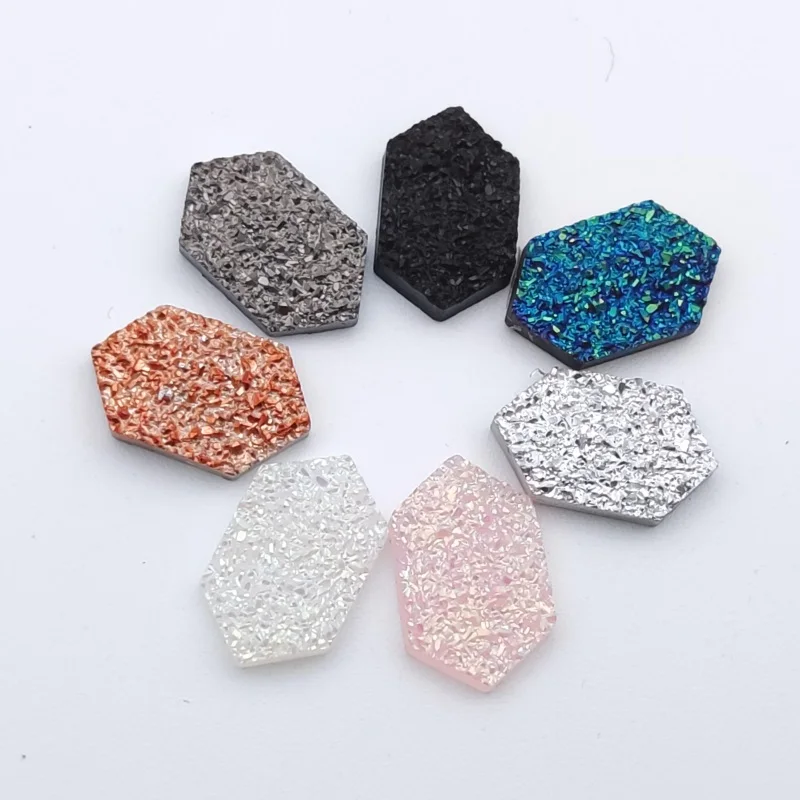 

20pcs 9mm x19mm Hexagon Oval Resin CABOCHON Beads for Jewelry Making & Clothes Accessories Wholesale