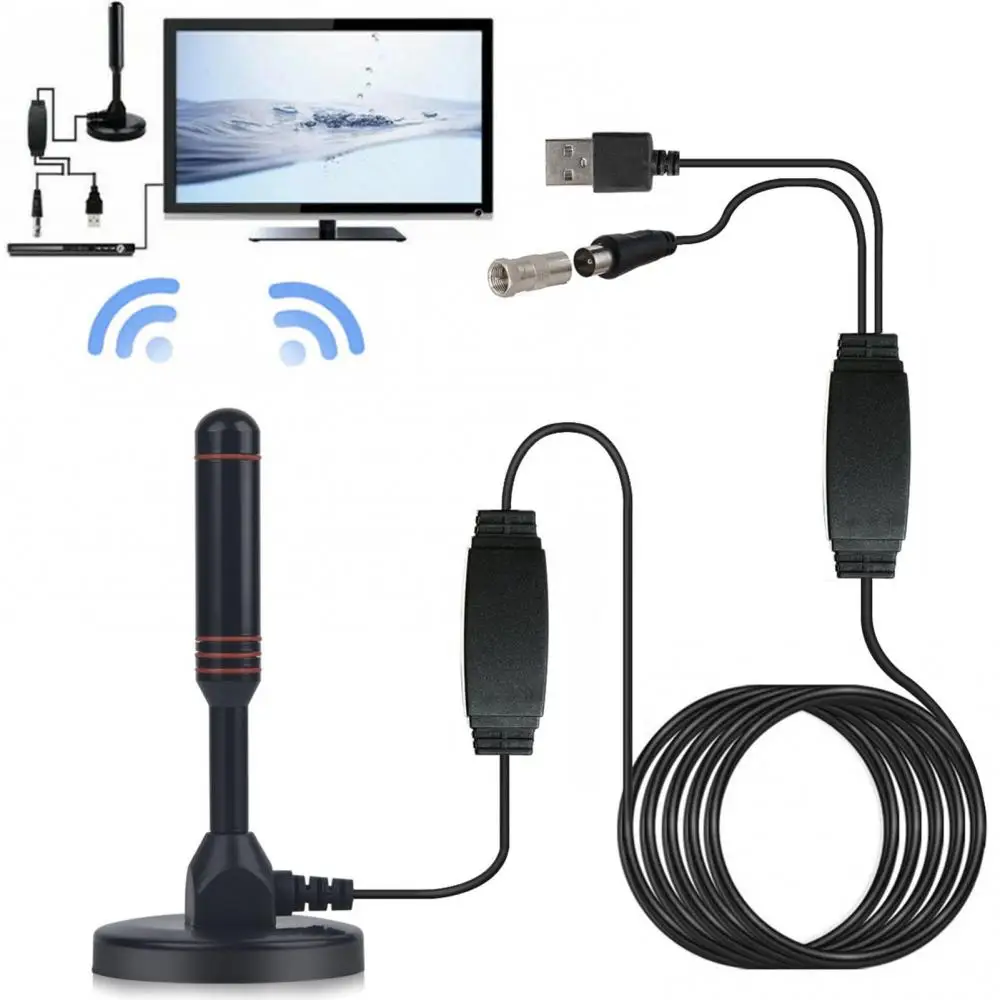

New 5m Indoor Digital IEC Connector High Clarity TV Antenna Signal Receiver Aerial for DVB-T2