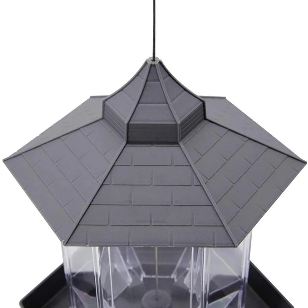 Automatic Bird Feeder Hanging Food Feeding Tool Hexagon Shaped Large Capacity Bird Feeder Nut Feeding Multiple Hole Dispenser