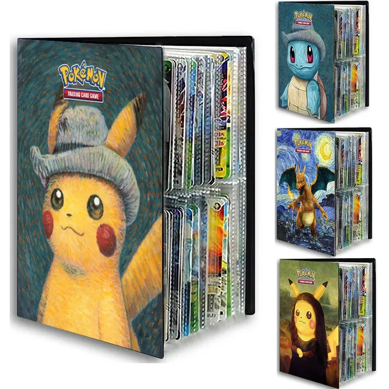 Альбом для карт Pokemon Van Gogh музея Пикачу Альбом для карт 240 шт. книга для карт игровая карта VMAX коллекция детских игрушек подарок альбом держатель для игрушек коллекция покемонов карт альбом книга лидер продаж список игрушек подарок для детей альбом для карт поке