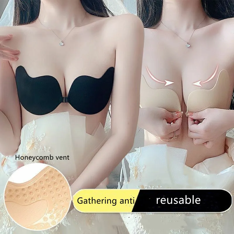 Women's Mango Bras Reusable Push Up Nipple Cover Silicone Invisible Strapless Lift Up Underwear Chest Stickers Lingerie Pads push up bra backless women bras low cut sexy plunge brassiere open back wedding underwear invisible seamless deep u lingerie