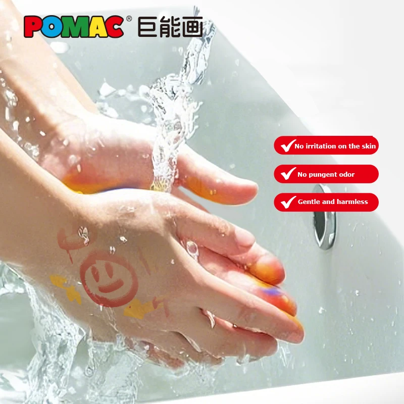 POMAC 이중 지적 아크릴 마커 펜 세트, 직접 액체 유형 잉크 기술, 무독성 수성 그리기 낙서 아트 컬러 펜