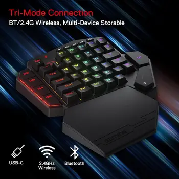 Redragon K585 PRO Wireless One-Handed Mechanical Keyboard 42 Keys 3-Mode RGB 7 Onboard Macro Keys Detachable Wrist Support 2