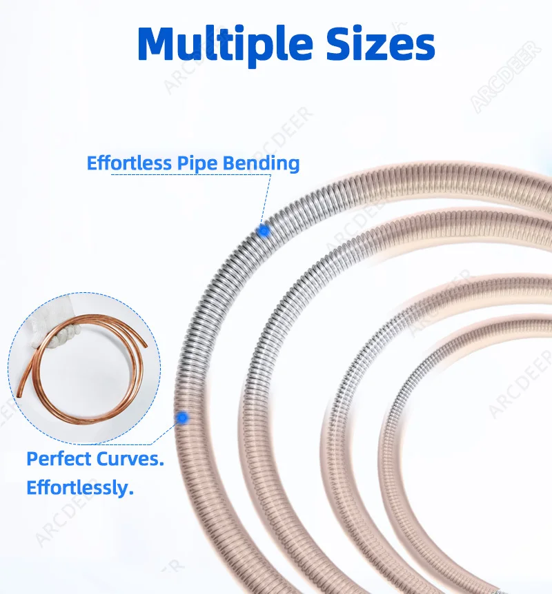 2.5M Internal Copper Pipe Bending Spring for Air Condition Steel Manual Pipeline Spring Tube Bending Tool 3/4/5/6 Points 9-19mm