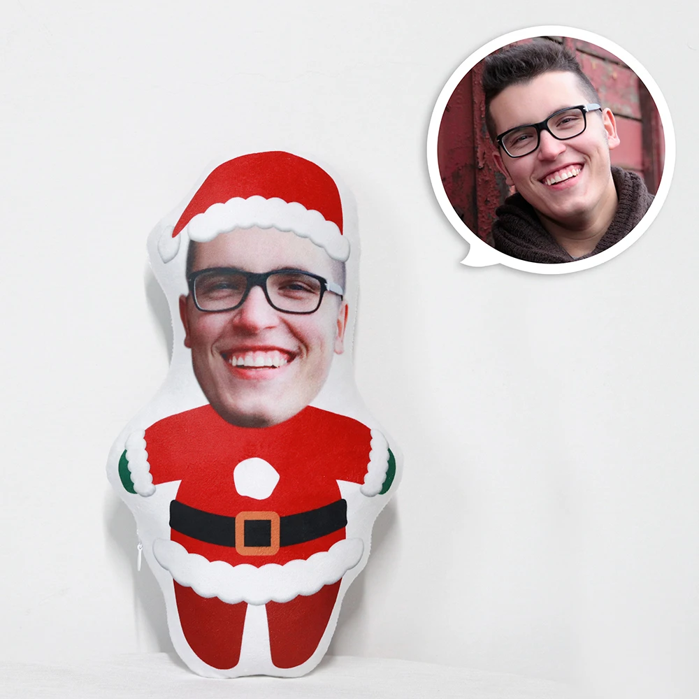 Santa Claus Pillow Santa Claus Customized Christmas Gift Christmas Couple Cushion Man's Face Christmas Pillow 2