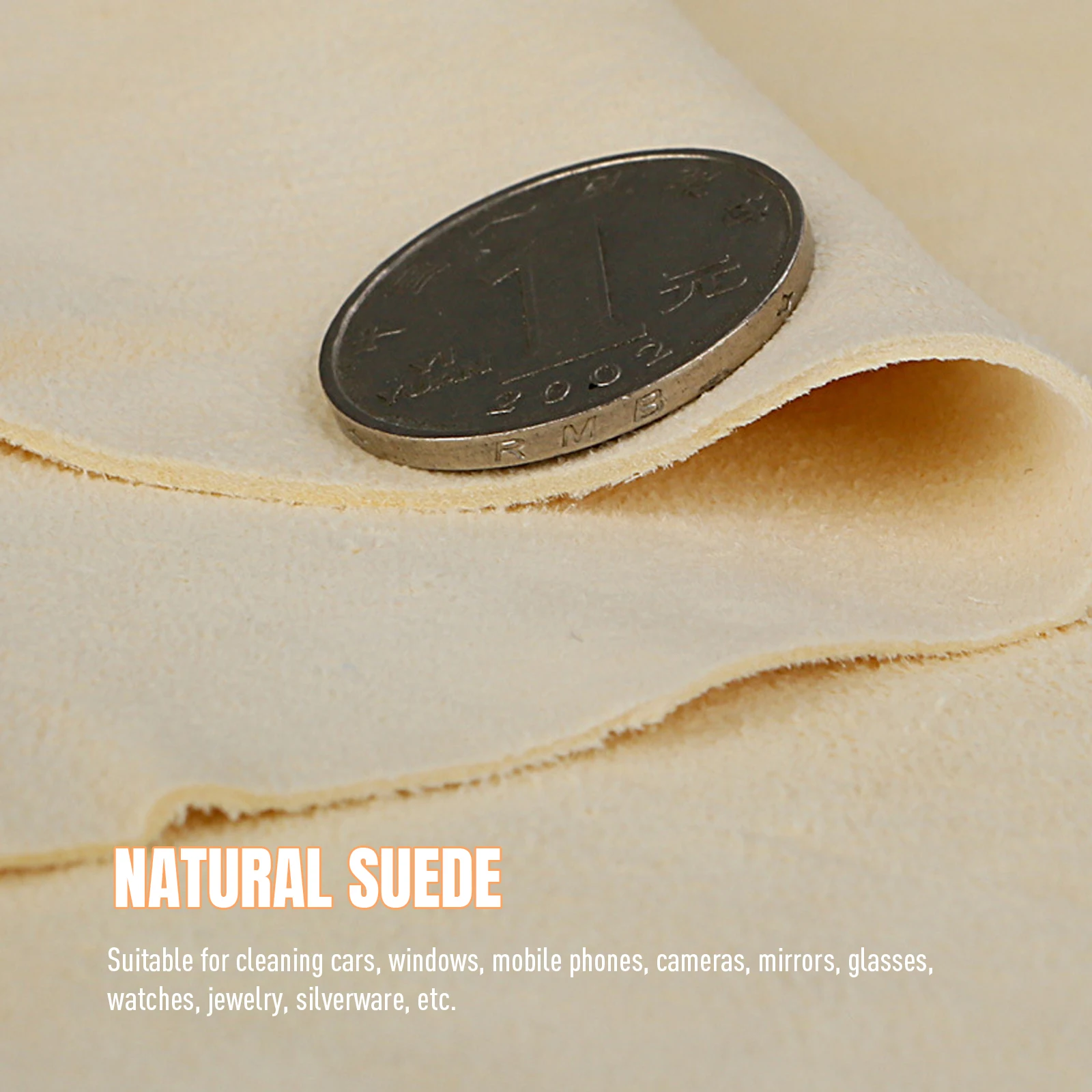 60x90cm Natural Suede Car Cleaning Cloth Genuine Leather Wash Absorbent Quick-drying Towel Striped Cotton Velvet