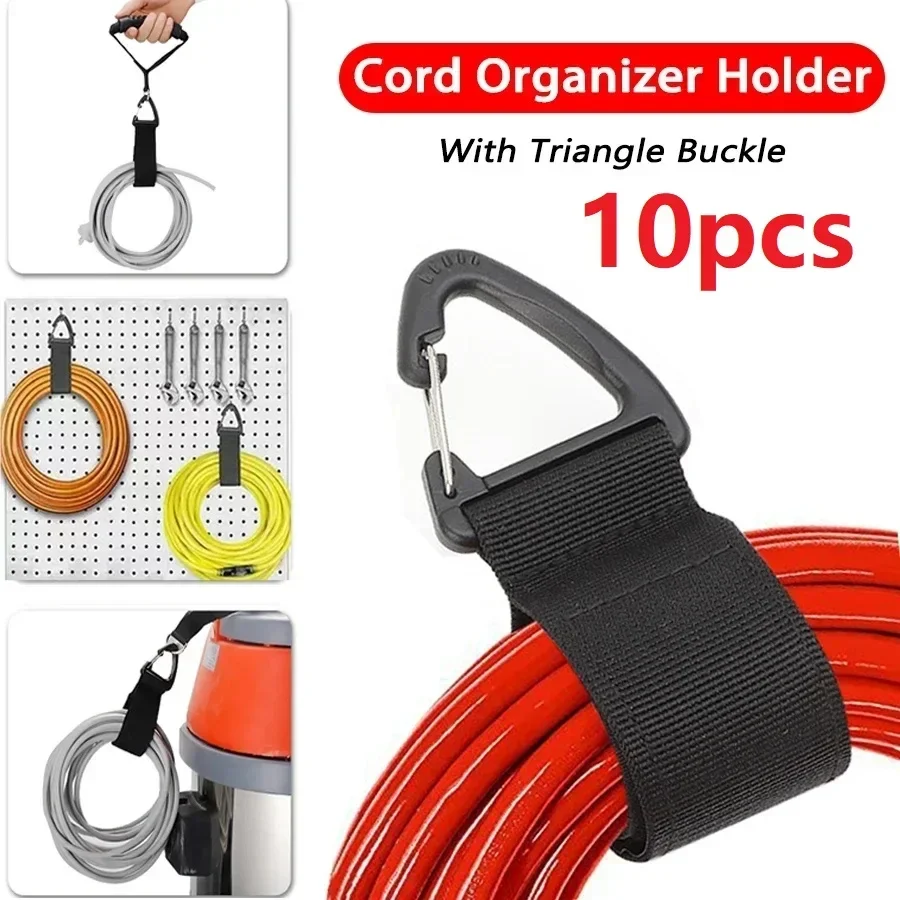 Car Cord Organizer Holder 10/5/1pcs Triangle Buckle Power Storager Wire Manager Nylon Heavy Storage Straps For Cables And Hoses car cord organizer