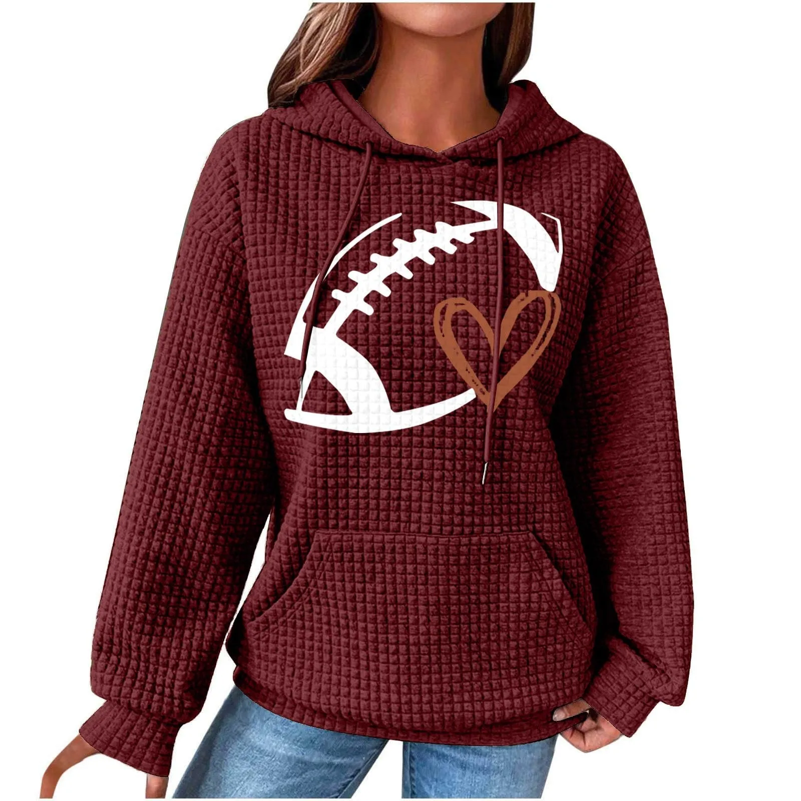 

Rugby Print Loose Hooded Sweatshirt Female Clothes Pullover Tops Fashion Vintage Winter Autumn Korean Hoodies Women sudaderas