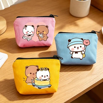 Portamonete Bubu Dudu a Forma di Orsetto per Bambini e Bambine, Borsa per Soldi Anime Cartoon Kawaii, Mini Pochette Porta Carte e Chiavi per Studenti, Regalo per Bambini