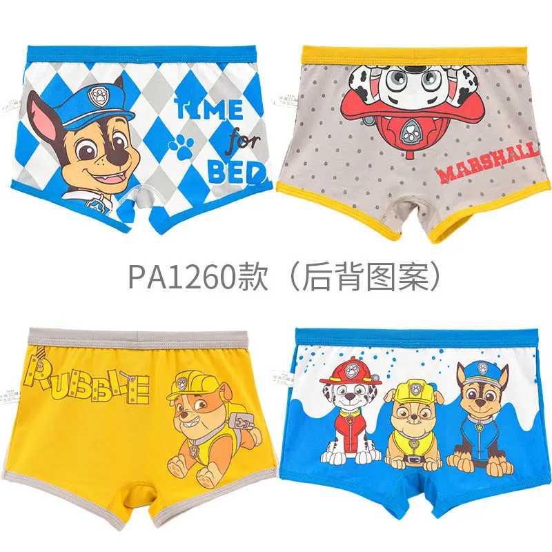 4pcs/lot Paw Patrol kid's underwear boys girls briefs Chase Marshall Skye  figures underpants 95% cotton kids birthday gift