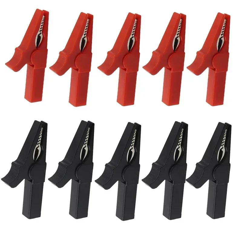 55mm Crocodile Clamp Probe Alligator Clip Alligator DIY Clips Test Probe Black Red Color Socket Cable Insulated Electric Clips,alligator clips,electric test clamp,test probes,test clip
