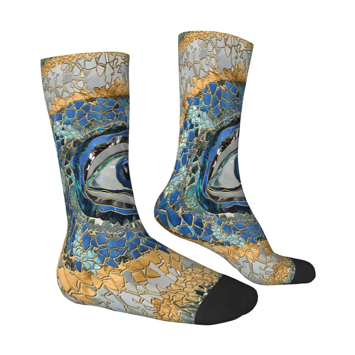 Amulet Geodes And Crystals Evil Eye Socks Male Mens Women Summer Stockings Harajuku