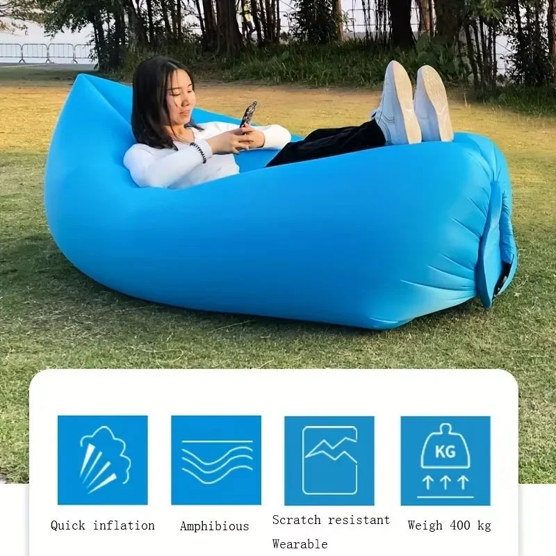 Recliner Air Lazy Inflatable Sofa Bag, Portable Camping Sofa Mattress, Music Festival Recliner 4