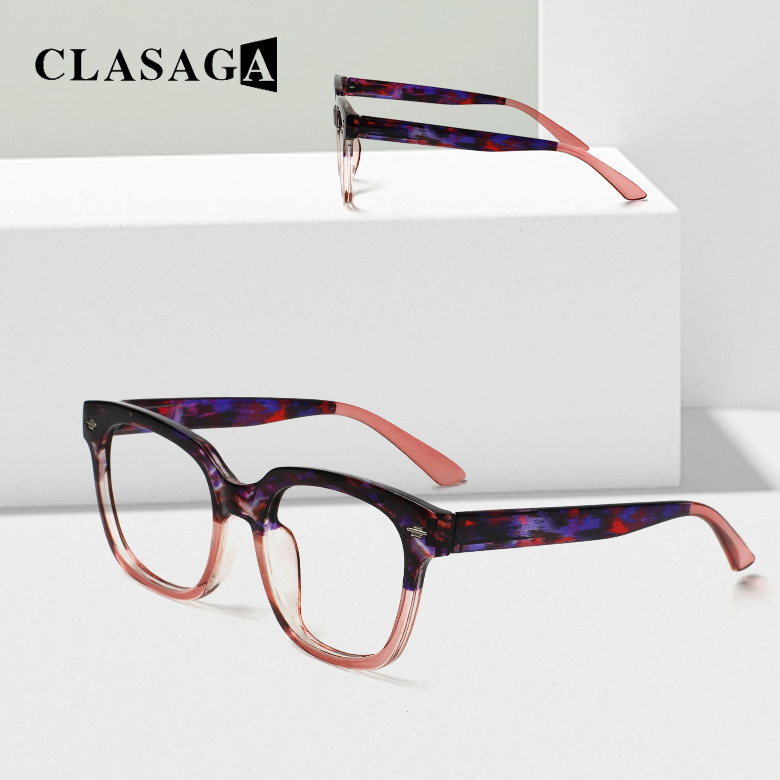 

CLASAGA Reading Glasses for Women Rectangular High Quality Metal Hinges Comfortable Clear Lenses Prescription Eyeglasses for Men