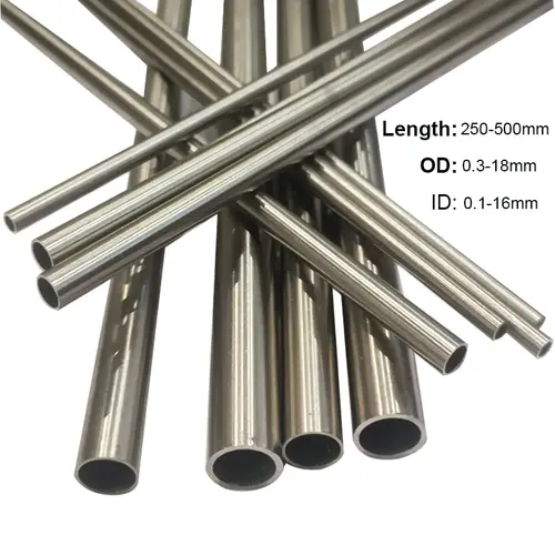 304 Stainless Steel Round Capillary Seamless Straight Tube 4x2mm 8x6mm 13x11mm 14x12mm 10x8mm 16x14mm18x16mm 250mm/500mm Long