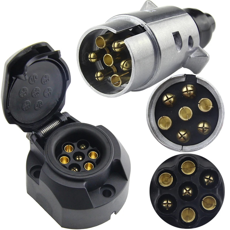 

Room lamp trailer harness socket plug 7 core hole 7 pin P Euro gauge main car trailer power plug